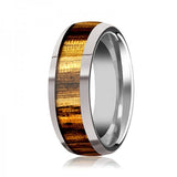The Madrigal — Tungsten &amp; Zebra Wood Ring