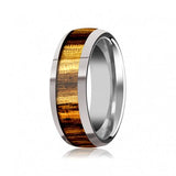 The Madrigal — Tungsten &amp; Zebra Wood Ring